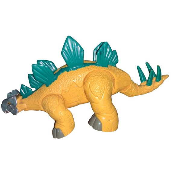 Fisher-Price Imaginext Yellow Green Stegosaurus Dinosaur 2011 Mattel 14.5" Long - Picture 15 of 16